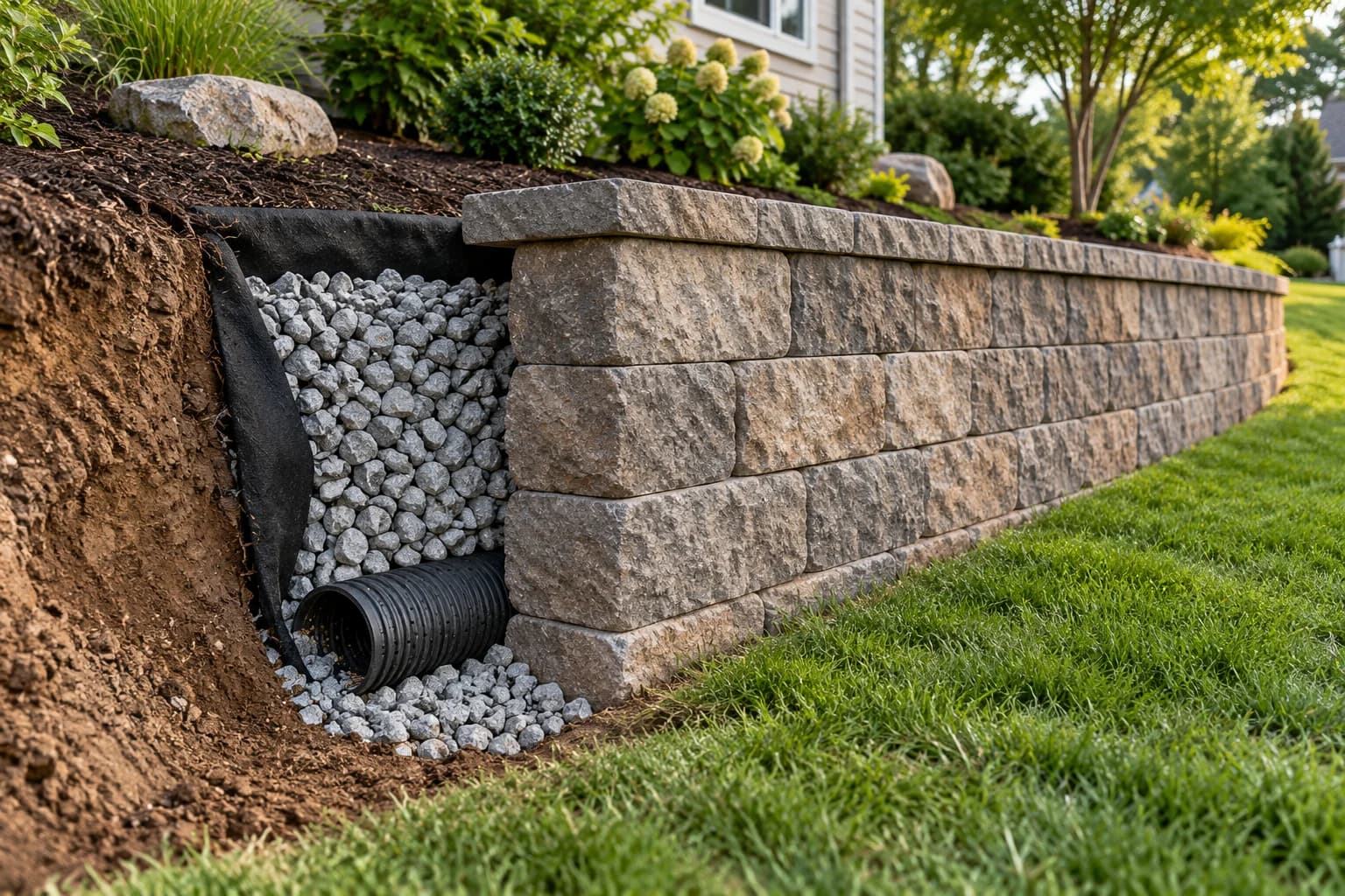 Leaning Retaining Wall in NJ? Why Drainage Must Be Checked - Duraproof Construction